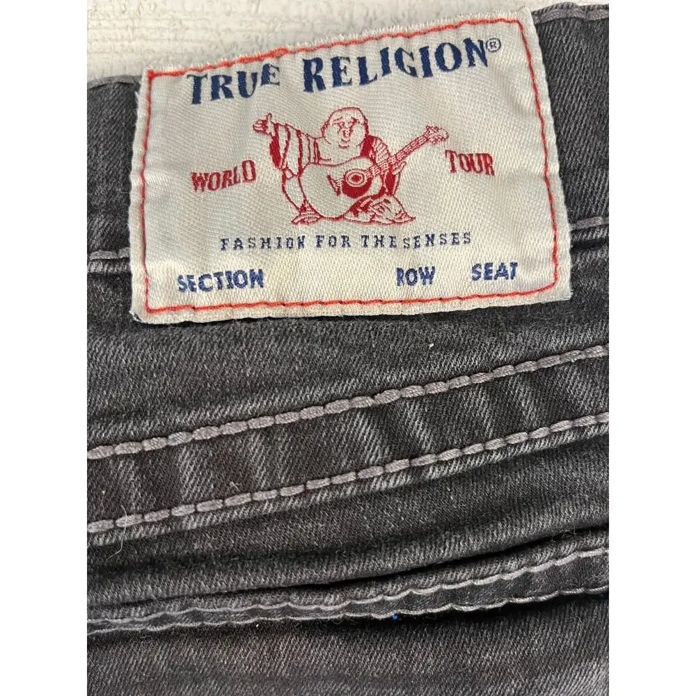 True Religion Ricky Straight Relaxed Jeans Men 38 Black Y2K Streetwear